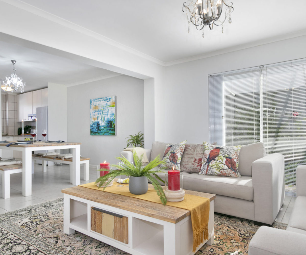 Lounge at 2 Bedroom Marina Da Gama Self Catering Accommodation In Muizenberg - Heron Cottage